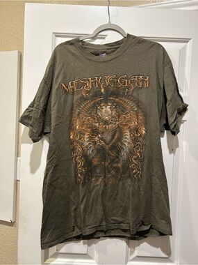 Meshuggah concert 2013 T-Shirt - Olive Green with Copper Print